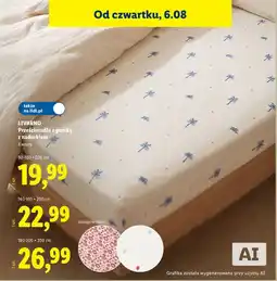 Lidl Livarno przecieradło z gumką z nadrukiem oferta