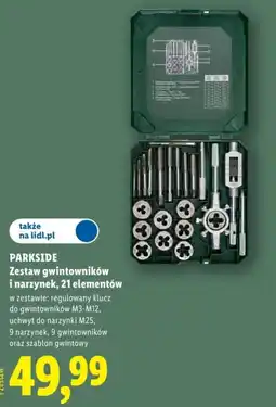 Lidl PARKSIDE Zestaw gwintowników i narzynek oferta