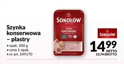 Makro Szynka konserwowa plastry Sokołów oferta