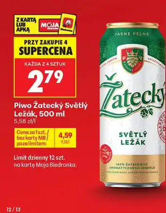 Biedronka Piwo Zatecky oferta