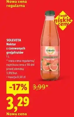 Lidl Nektar z czerwonych grejpfrutów Solevita oferta