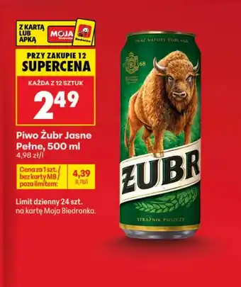 Biedronka Piwo Żubr oferta