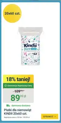 ERLI Płatki dla niemowląt Kindii Pure 20-pak oferta