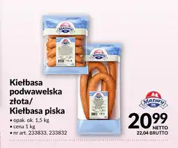 Makro Kiełbasa podwawelska złota Mazury oferta
