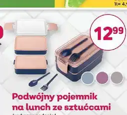 Bliski Podwójny pojemnik na lunch ze sztućcami Ravi oferta