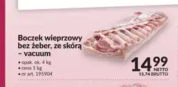 Makro Boczek wieprzowy bez żeber ze skórą vacuum oferta