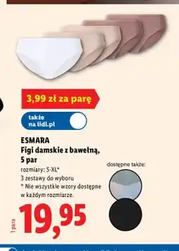 Lidl Figi damskie z bawełną Esmara 5-pak oferta