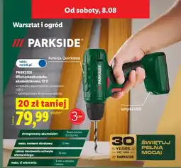 Lidl Wiertarkowkrętarka akumulatorowa PARKSIDE oferta