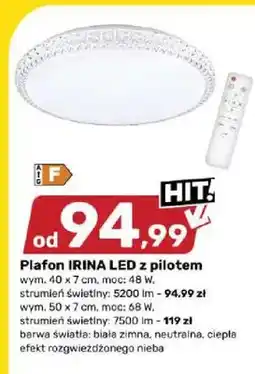 Bricomarche Plafon IRINA LED z pilotem 40x7 cm oferta