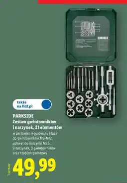 Lidl Zestaw gwintowników i narzynek Parkside oferta