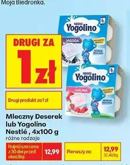 Biedronka Deserek mleczny Nestlé Yogolino malina oferta