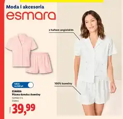 Lidl Piżama damska z bawełny Esmara z haftem angielskim oferta