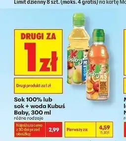 Biedronka Sok Kubuś Baby banan marchew jabłko oferta