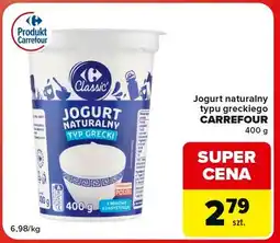 Globi Jogurt naturalny typ grecki Carrefour Classic oferta