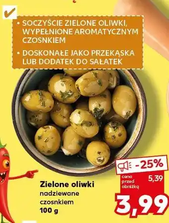 Kaufland Zielone oliwki nadziewane czosnkiem oferta