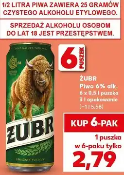 Kaufland Piwo Żubr 6% oferta