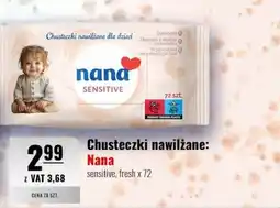 Eurocash Chusteczki nawilżane Nana sensitive, fresh oferta