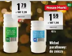 Eurocash Wkład parafinowy: do zniczy oferta