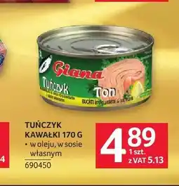 Selgros Tuńczyk kawałki w oleju Giana oferta