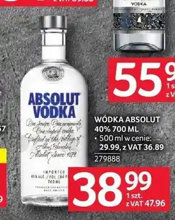 Selgros Wódka Absolut 40% oferta