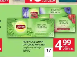 Selgros Herbata zielona Lipton truskawka i malina oferta