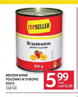 Selgros Brzoskwinie połówki w syropie Topseller oferta
