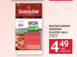 Selgros Boczek surowy wędzony plastry Sokołów oferta