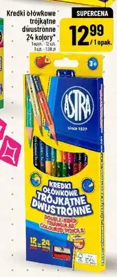 Polomarket Kredki ołówkowe trójkątne dwustronne Astra 24 kolory oferta