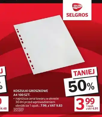 Selgros Koszulki groszkowe A4 oferta