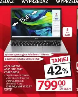 Selgros Laptop Acer Core 3 N355 oferta