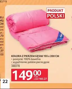 Selgros Kołdra z pierzem gęsim 155x200 cm oferta