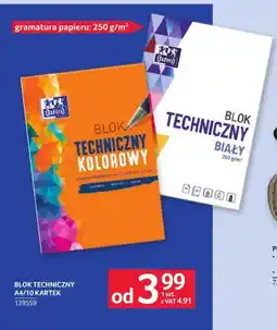 Selgros Blok techniczny kolorowy Oxford A4 10 kartek oferta
