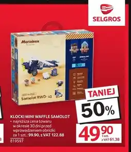 Selgros Klocki Mini Waffle Samolot Marioinex oferta