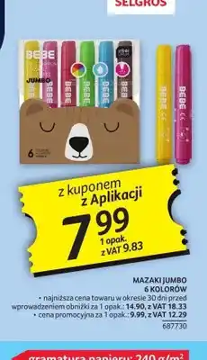Selgros Mazaki Jumbo 6 kolorów Interdruk Bebe oferta