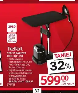 Selgros Stacja parowa Tefal Ixeo+ QT1510 oferta