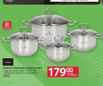 Selgros Komplet garnków 8 części Lovro Zwieger oferta