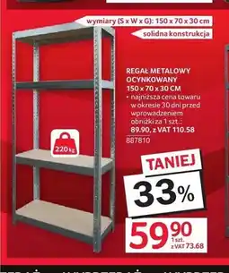 Selgros Regał metalowy ocynkowany 150x70x30 cm oferta