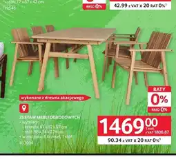 Selgros Zestaw mebli ogrodowych z drewna akacjowego oferta
