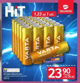 Selgros Baterie Varta Longlife 24-pak oferta