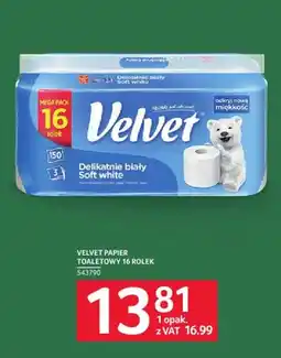 Selgros Papier toaletowy Velvet Delikatnie biały Soft white oferta