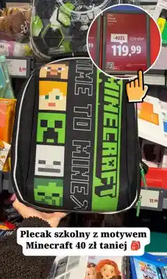 Lidl Plecak szkolny Astra Minecraft oferta
