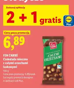 Lidl Czekolada mleczna z całymi orzechami laskowymi Fin Carré oferta