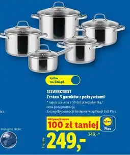 Lidl SILVERCREST Zestaw 5 garnków z pokrywkami oferta