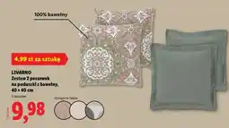 Lidl LIVARNO Zestaw 2 poszewek na poduszki z bawełny, 40 x 40 cm oferta