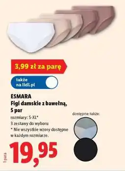 Lidl ESMARA Figi damskie z bawełną, 5 par oferta