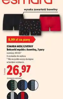 Lidl ESMARA MEN/LIVERGY Bokserki męskie z bawełną, 3 pary oferta