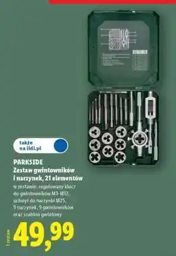 Lidl PARKSIDE Zestaw gwintowników i narzynek, 21 elementów oferta