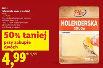 Lidl PILOS Holenderska gouda w plastrach oferta