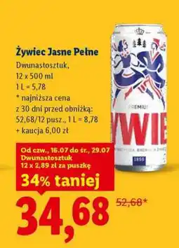 Lidl Żywiec Jasne Pełne oferta