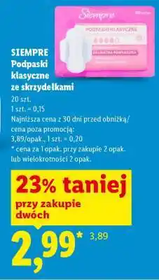Lidl SIEMPRE Podpaski klasyczne ze skrzydełkami oferta